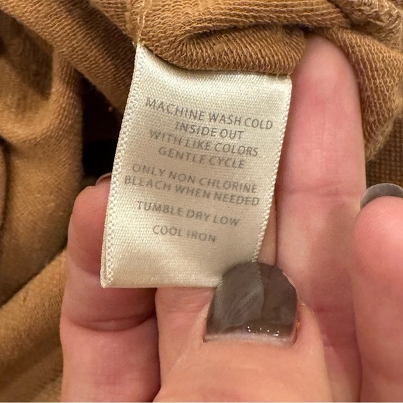 Cuyana French Terry Boatneck Sweatshirt Organic Cotton Camel Brown Size Small - Picture 8 of 10